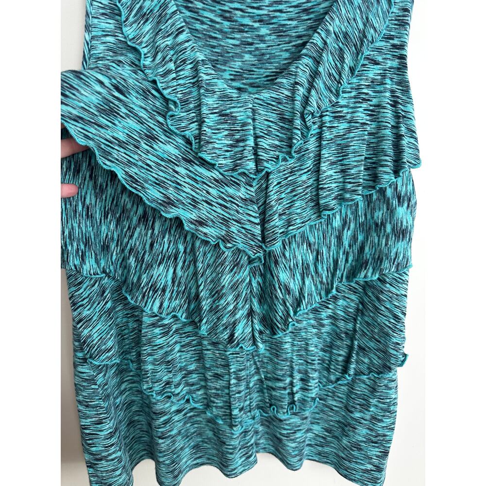 Maurices XL Teal Ruffle Layered Tank Top Sleeveless Stretch - Picture 4 of 7